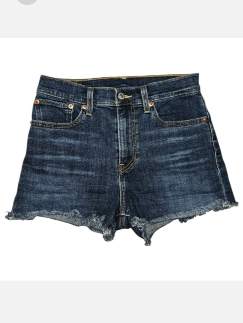 Levis Cutoff Shorts Denim Blue Jean Women's Size 27 Dark Wash 5 Pocket